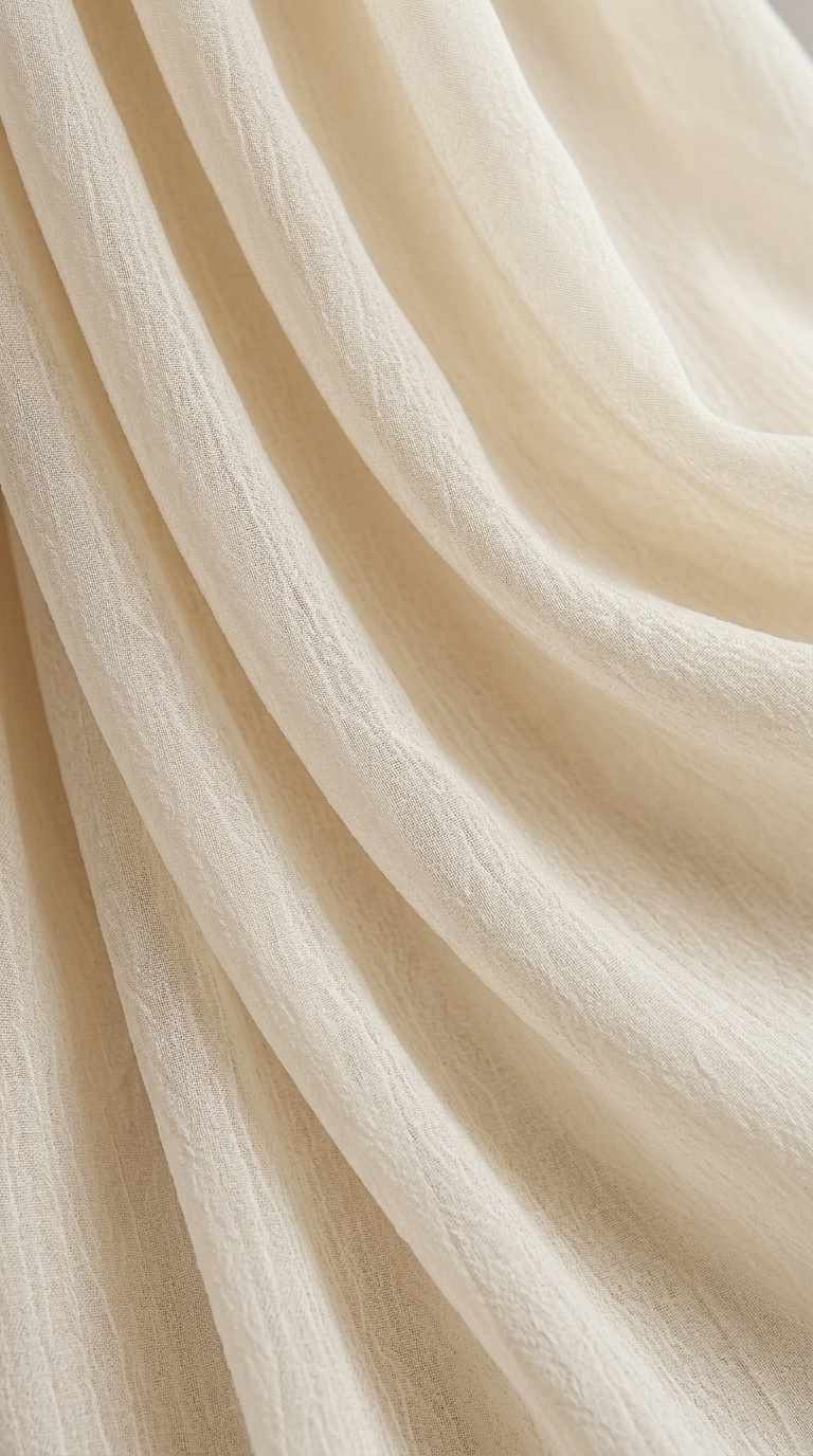 Chiffon wedding dress fabric with a lightweight sheer drape that flows beautifully in the breeze
